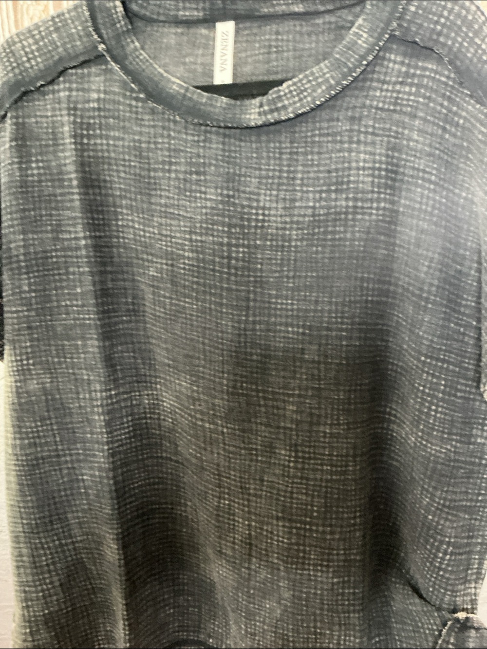 Zenana Outfitters Washed Black Short-Sleeve Crew Tee 100% cotton - Picture 2 of 2